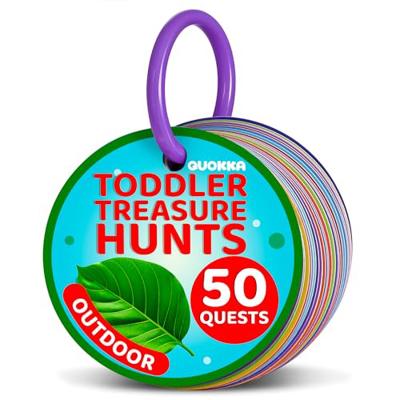Quokka Scavenger Hunt for Toddlers 3-5 – 50 Fun Challenges on 25 Double-Sided Cards – Plastic Storage Ring – Large Easy-to-Read Text – Indoor Learning