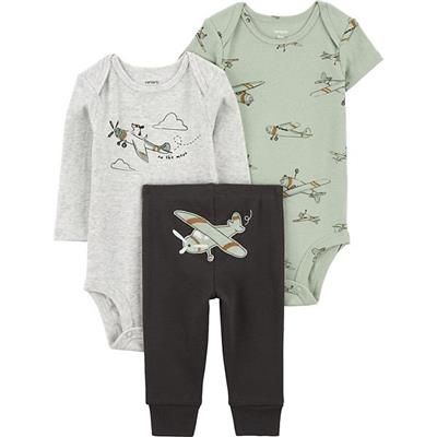 Baby Carters 3-Piece Airplane Bodysuits and Pants Little Outfit Set