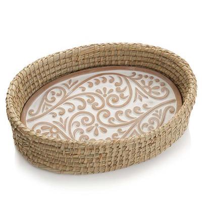 Bread Basket with Warming Stone |Double Vine Breadwarmer | SERRV