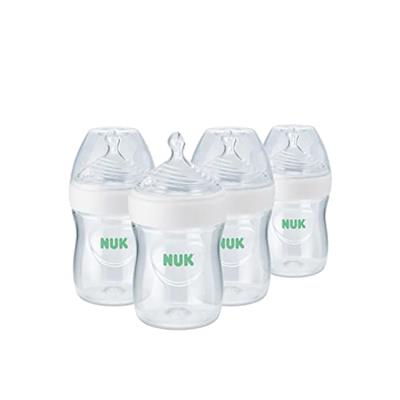 NUK Simply Natural Baby Bottle with SafeTemp, 5 oz, 4 Count