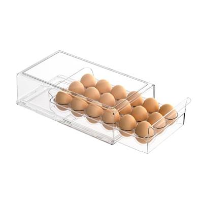 Egg Container for Refrigerator BPA Free Refrigerator Organizer Bins,Stackable Egg Holder for Refrigerator,18 Egg Tray,Clear