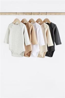Buy Essential Baby Long Sleeve Bodysuits 5 Pack from Next Australia