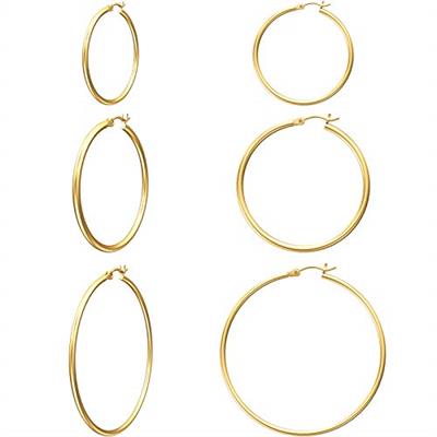 Gacimy Gold Hoop Earrings for Women, 14K Gold Plated Hoops with 925 Sterling Silver Post, Yellow Gold 30 40 50mm Medium Hoop Earrings for Women