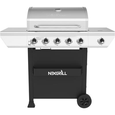 5-Burner Propane Gas Grill in Stainless Steel with Side Burner and Condiment Rack