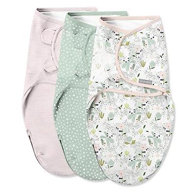 SwaddleMe by Ingenuity Swaddle in Size Small/Medium, For Ages 0-3 Months, 7-14 Pounds, Up to 26 Inches Long, 3-Pack Baby Swaddle with Easy Change Zipp