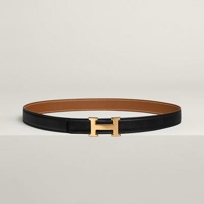 Hebilla de cinturón Mini H & Piel de cinturón reversible 24 mm | Hermès España