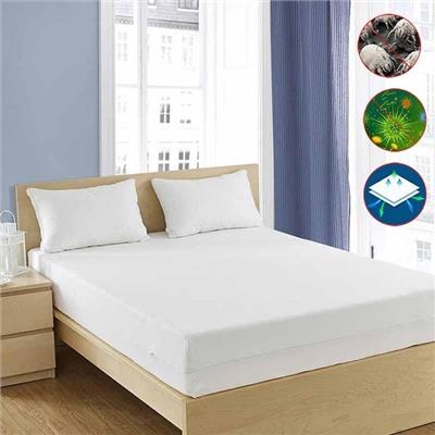 Allergy Care 100% Cotton Breathable Mattress Protector, Zippered Encasement, Blocks Dust Mites, Poll