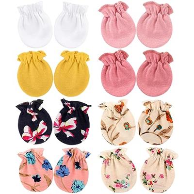 BQUBO Newborn Infant Toddler Mittens No Scratch Cotton Elastic Wrist Gloves Hypoallergenic for 0-6 Months Baby Boys Girls