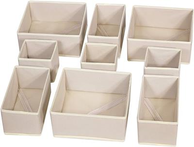 Amazon.com: DIOMMELL 9 Pack Foldable Cloth Storage Box Closet Dresser Drawer Organizer Fabric Baskets Bins Containers Divider for Baby Clothes Underwe