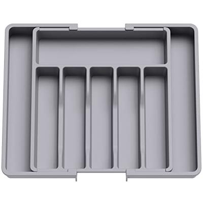 Lifewit Silverware Drawer Organizer, Expandable Utensil Tray for Kitchen, BPA Free Flatware and Cutlery Holder, Adjustable Plastic Storage for Spoons