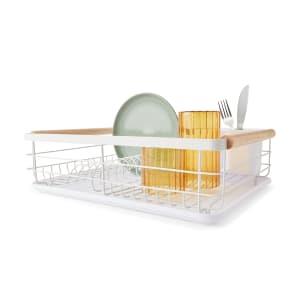 White Wooden Handle Dish Rack - Kmart