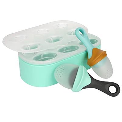 Boon PULP Silicone Feeder Freezer Tray — Includes Silicone Tray and Lid with 2 PULP Silicone Baby Food Feeders — Baby Food Storage