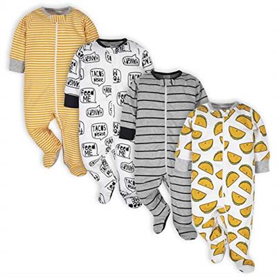 Onesies Brand Baby Boys 4-pack N Play Footies And Toddler Sleepers, Gold Hungry, 6-9 Months US
