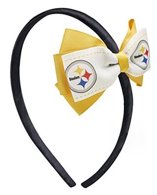 aminco NFL Pittsburgh Steelers 2-Tone Bow Hairband, white