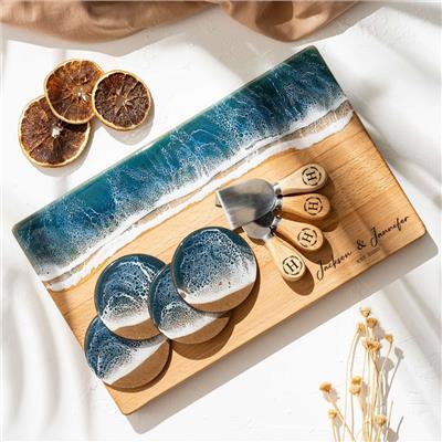 Personalized Wooden Resin Charcuterie Board for Engagement Gift, Custom Engraved Ocean Resin Serving Board, Epoxy Resin Beach Cheeseboard - Etsy Canad