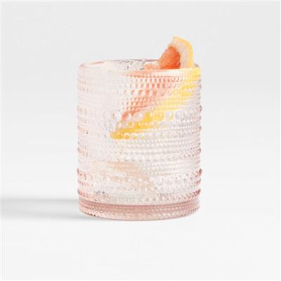 Alma Pink Double Old-Fashioned Glass   Reviews | Crate and Barrel