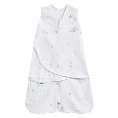 HALO Micro-Fleece Sleepsack Swaddle, 3-Way Adjustable Wearable Blanket, TOG 3.0, Grey Stars, Newborn, 0-3 Months