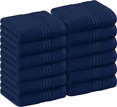 Utopia Towels 12 Pack Premium Wash Cloths Set Towel (12 x 12 Inches) 100% Cotton Ring Spun, Highly Absorbent Cotton and Soft Feel Washcloths for Bathr