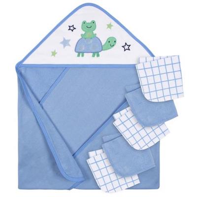 Parentâ€™s Choice Hooded Towel And 5 Washcloths Set, Boy, 6 Pieces - Walmart.ca