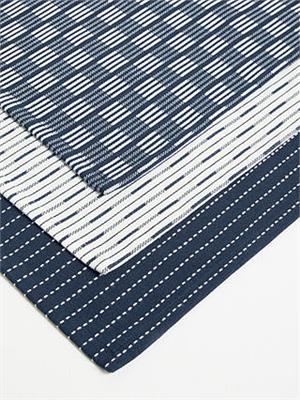 John Lewis Striped Tea Towels, Pack of 3, Dark Blue