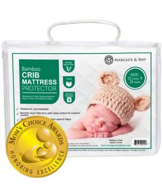 Ultra-Soft Waterproof Crib Mattress Protector Pad - Breathable Premium Bamboo Rayon - Noiseless Fitted Dryer Safe Cover. High Absorbency Oeko-TEX Cert