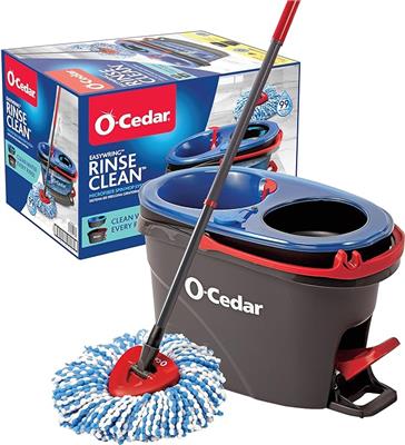 Amazon.com: O-Cedar EasyWring RinseClean Microfiber Spin Mop & Bucket Floor Cleaning System, Grey