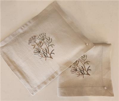Exclusive Baby Wrap & Pillowcase Set, Natural Linen with embroidered F
 – smalldreams.net.au