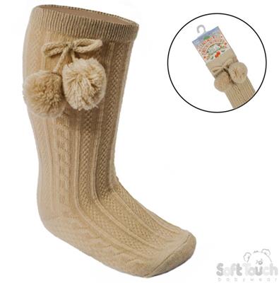 Beige Pom Socks
– Bon Bons Baby & Toddler Wear