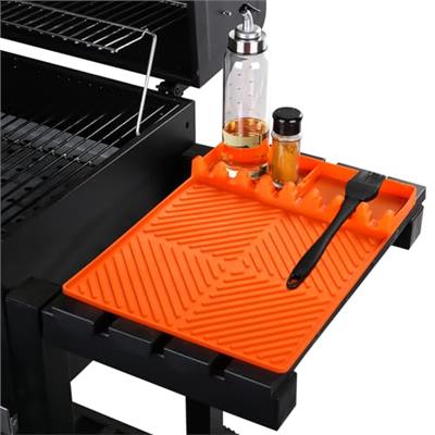 RUYE Grill Mat- Side Shelf Mat for Blackstone Silicone Grill Pad for Outdoor Grill Kitchen Counter Large Silicone Spatula Mat with Drip Pad, Grill BBQ