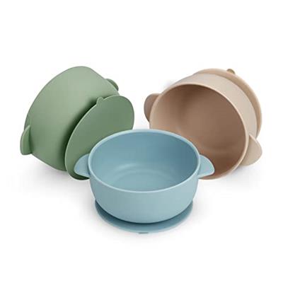PandaEar 3 Pack Baby Bowls with Suction| Stay Put Silicone Food Bowl for Babies Kids Toddlers Infants| Food Grade Soft Safe BPA-Free Silicone (Multi-C