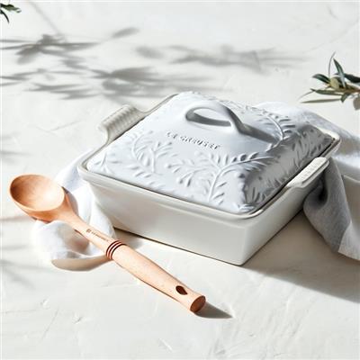 Le Creuset Olive Branch Heritage Stoneware Deep Square Covered Baker, 2 1/2-Qt. | Williams Sonoma