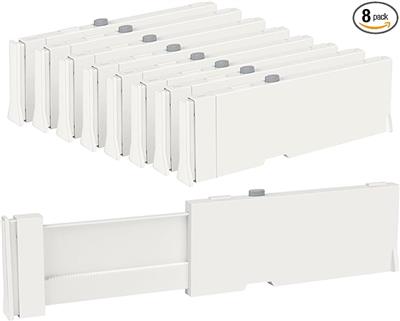 Amazon.com: Vtopmart Drawer Dividers for Clothes 8 Pack, Adjustable 4 High Expandable from 11.6-17 Dresser Drawer Organizer, Plastic Drawers Separat