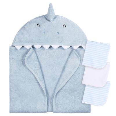 4-Piece Baby Boys Blue Shark Towel & Washcloths
– Gerber Childrenswear