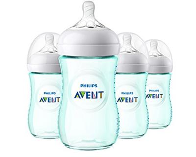 Philips Avent Natural Baby Bottle, Teal, 9oz, 4pk, SCF013/44