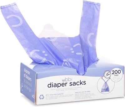 Ubbi Disposable Diaper Sacks, Lavender Scented, Easy-To-Tie Tabs, Baby Nappy Disposal or Pet Waste Bags, 200 Count : Amazon.co.uk: Baby Products
