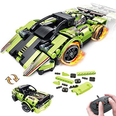 GAMZOO STEM Building Toys for Kids with 2-in-1 Remote Control Racer Snap Together Engineering Kits Early Learning Racecar Building Blocks - Best Gift