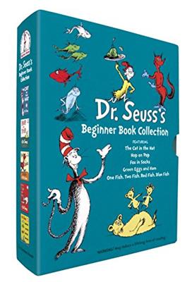 Dr. Seusss Beginner Book Boxed Set Collection: The Cat in the Hat; One Fish Two Fish Red Fish Blue Fish; Green Eggs and Ham; Hop on Pop; Fox in Socks