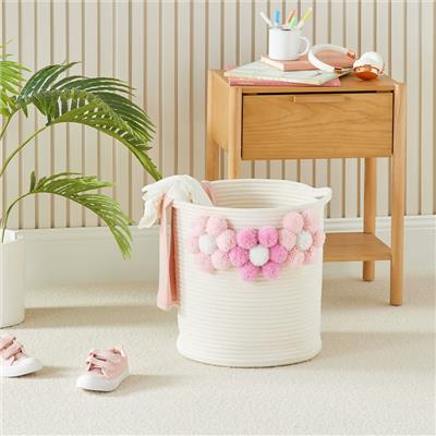Adairs Kids - Designer Pom Pom Burst Decorative Basket | Adairs