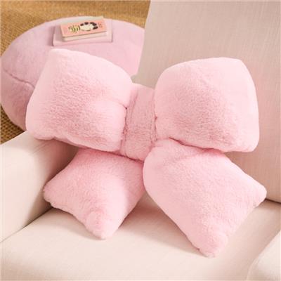 Adairs Kids - Pink Fluffy Bow Cushion | Adairs