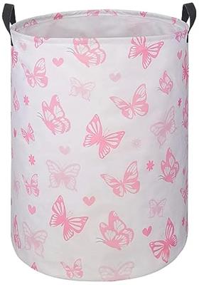 DUYIY 19.7 Inch Durable Canvas Girls Room Laundry Hamper Waterproof Storage Basket,Storage Bins for Dirty Cloth,Baby Toys Nursery Kids Clothes Gift B