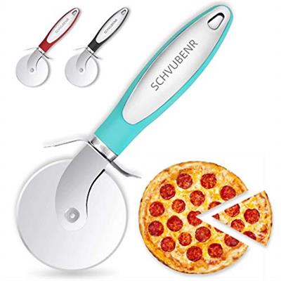 SCHVUBENR Premium Pizza Cutter - Stainless Steel Pizza Cutter Wheel - Easy to Cut and Clean - Super Sharp Pizza Slicer - Dishwasher Safe - Handles Lar