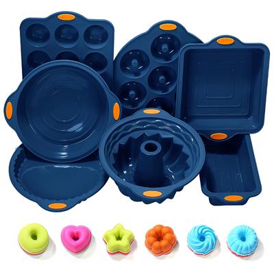 31 Pieces Silicone Baking Pans Set, Nonstick Bakeware Sets, BPA Free Silicone Molds, with Metal Rein