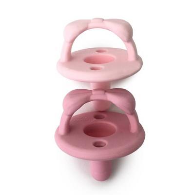 Itzy Ritzy Sweetie Silicone - Soother Pacifier - Pink Bows - 2pk : Target