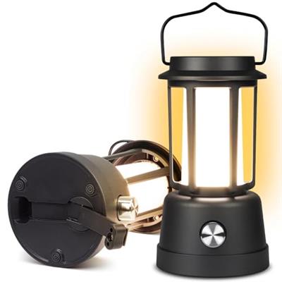 Camping Lantern, CT CAPETRONIX Lanterns for Power Outages 6000mAh, IPX5 Waterproof, Rechargeable Camping Lantern with Hand-Cranked, Solar Lantern Camp