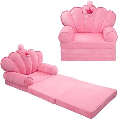 Amazon.com: harhoers Comfy KidsToddler Couch Fold Out,Toddler Chair Sofa for Bedroom,Toddler Couch Bed for Girl | Pink Princess Chairs Couch for Toddl