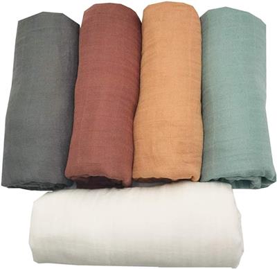 Amazon.com: HGHG 5 pcs Soft Organic Cotton Muslin Swaddle Blankets Premium Receiving Blanket for Boys & Girls 47 x 47 Solid Color (New Surprise) : Ba