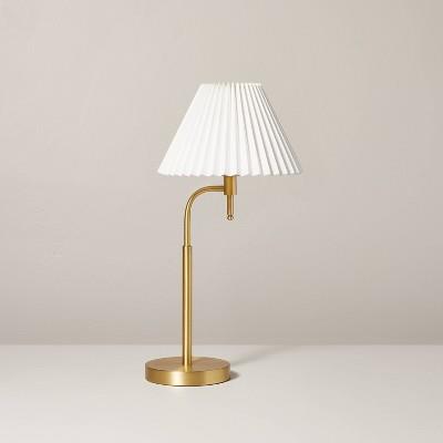 22 Pleated Shade Metal Arch Table Lamp Brass/cream - Hearth & Handâ„¢ With Magnolia : Target