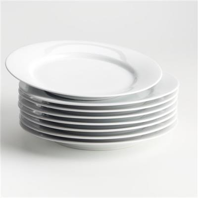 Aspen Rimmed Dinner Plates 10.5, Set of Eight + Reviews | Crate & Barrel Canada