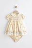 Buy Ivory 2 Piece Embroidered Baby Dress and Knicker Set (0mths-2yrs) from the Next UK online shop