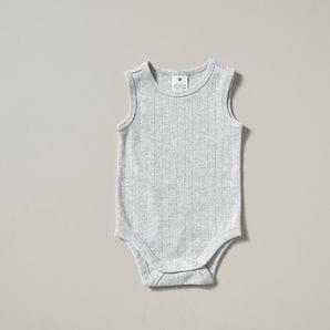 Baby Organic Cotton Pointelle Bodysuit - Grey | Target Australia